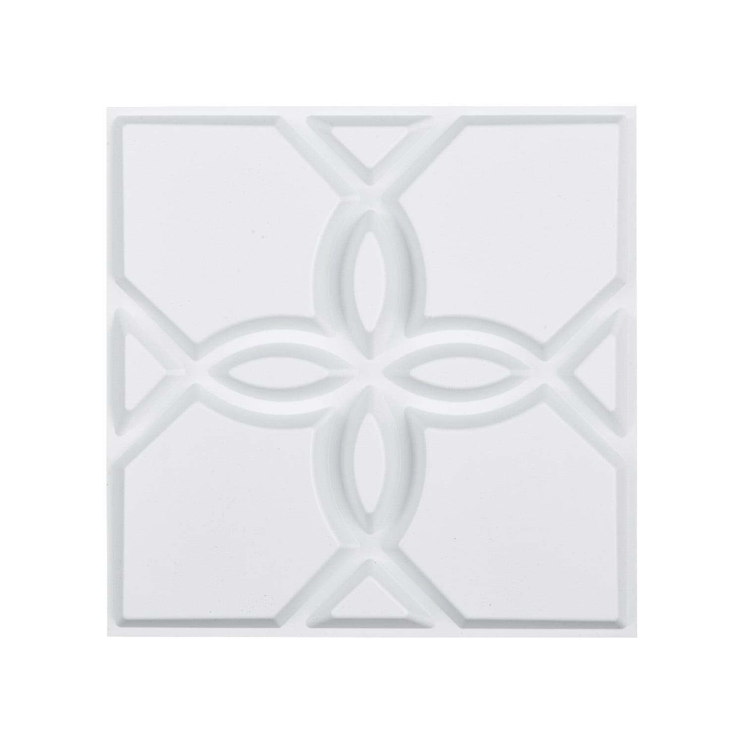 Floral 3d Wall Panels Matte White Pvc Decorative Wall Decor_voghion.com